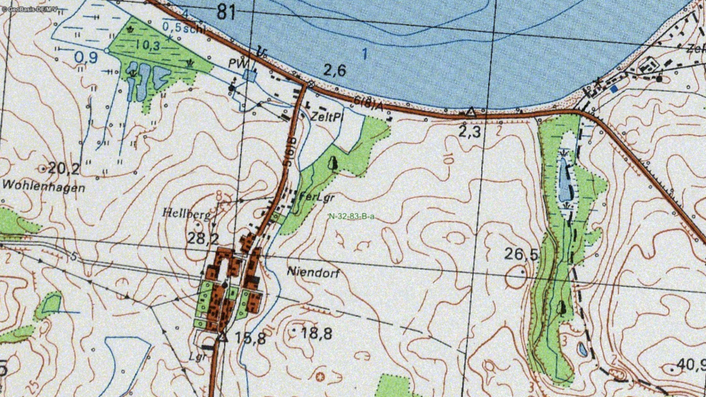 80er Karte DDR Campingplatz Niendorf Weg Ostseequelle